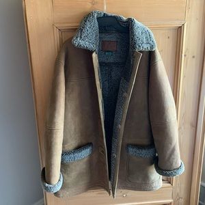 Ralph Lauren - leather jacket, Sherpa lined